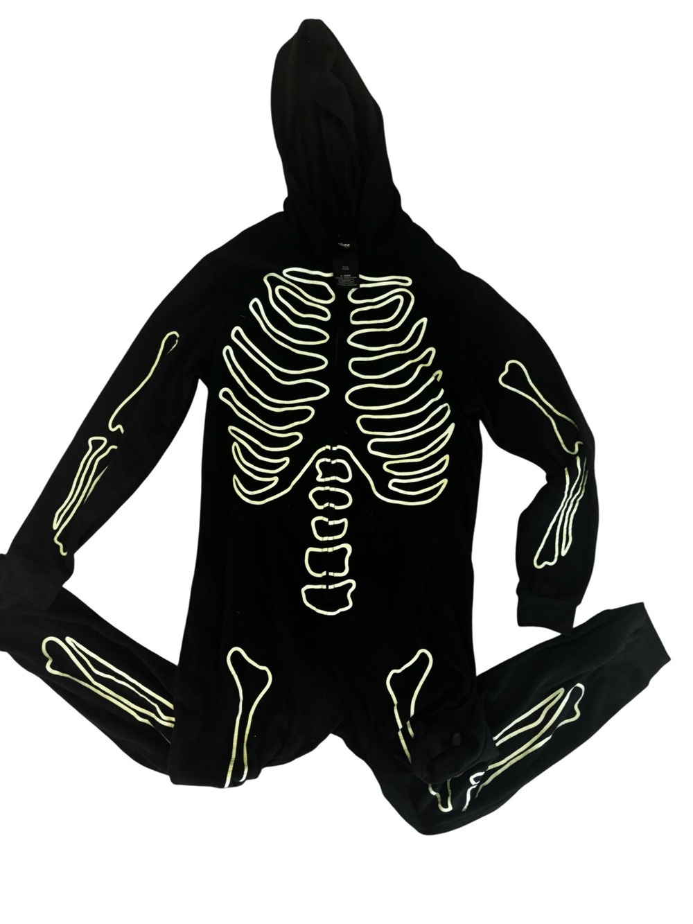 Black Glow Skeleton Kids Pajama Onesie